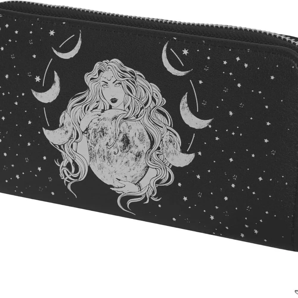 Selene Wallet Faux Leather Moon Phase Goddess Witchcraft Purse Women